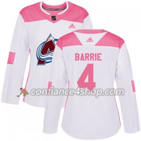 Adidas Maillot de Hockey Colorado Avalanche Tyson Barrie 4 2017-2018 Blanc Rose Fashion Authentic - Femme